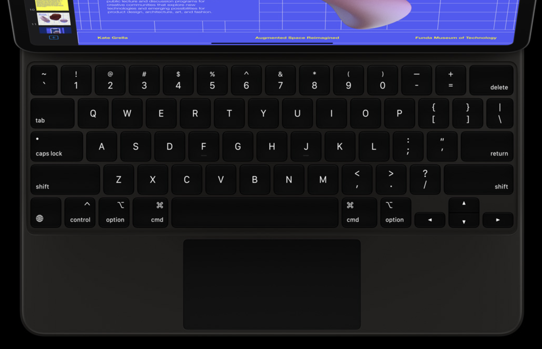Phím bấm của Keyboard iPad Pro12.9 sử dụng cấu trúc ngắt chéo có độ bền cao